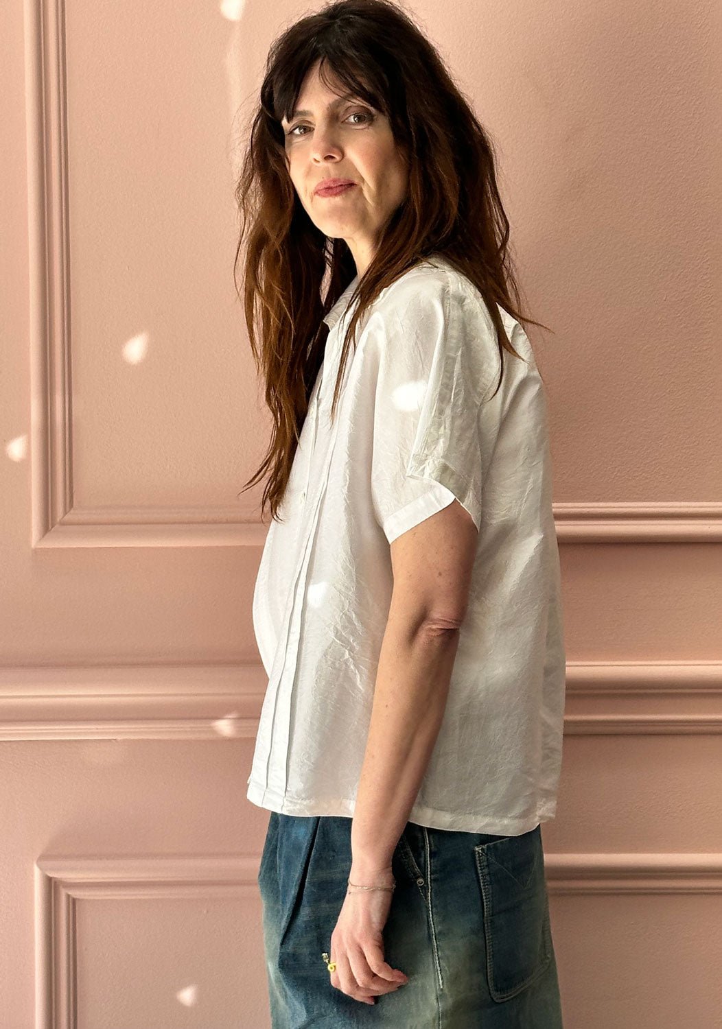 CHRISTIAN PEAU - Vintage Silk Tuxedo Shirt in White