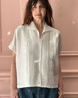 CHRISTIAN PEAU - Vintage Silk Tuxedo Shirt in White