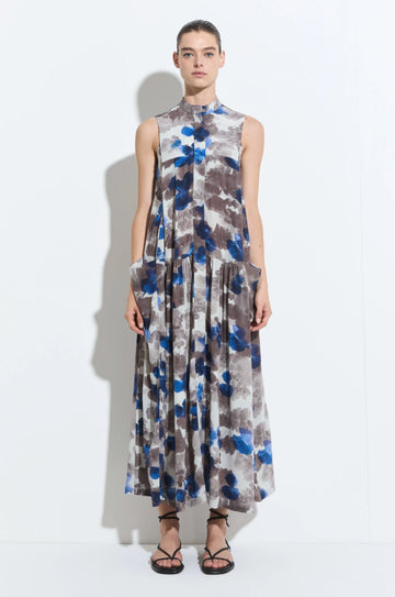 Christian Wijnants - Dess Dress in Mole/Blue Hibiscus
