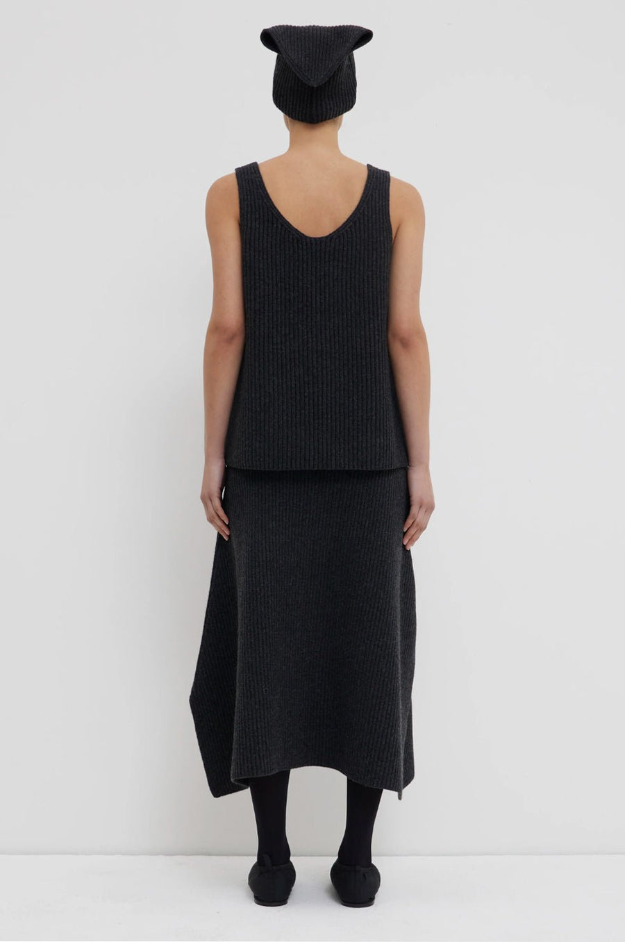 CHRISTIAN WIJNANTS Klika Knit Skirt in Anthracite Grey