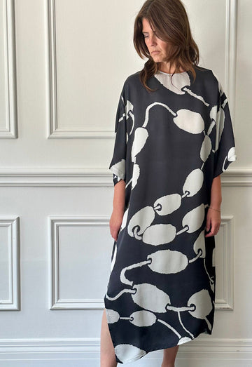 Christian Wijnants -Asymmetrical Buoy Print Dress in Black