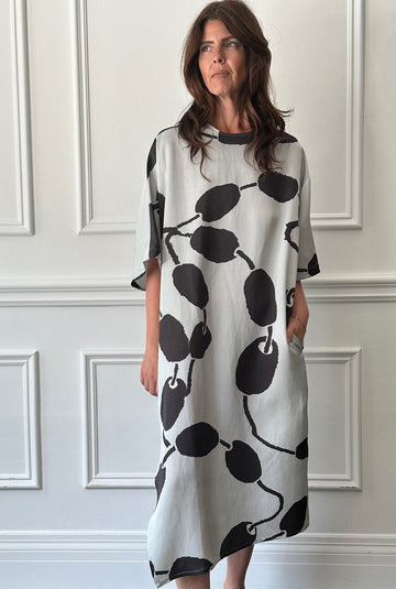 Christian Wijnants -Asymmetrical Buoy Print Dress in Grey