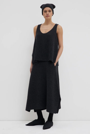 CHRISTIAN WIJNANTS Klika Knit Skirt in Anthracite Grey