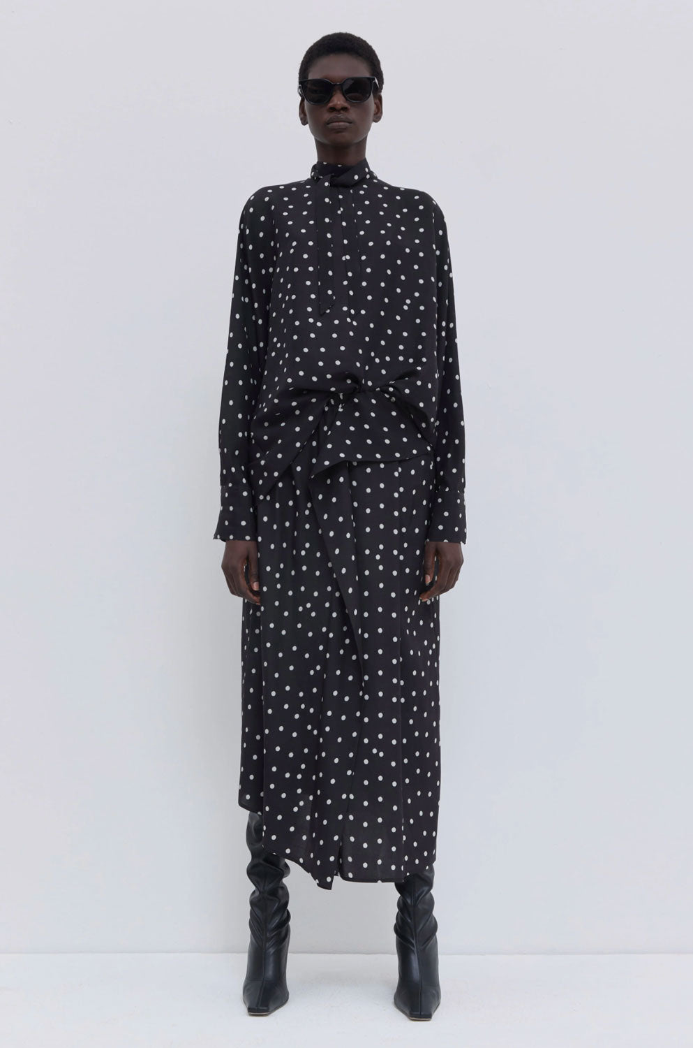 CHRISTIAN WIJNANTS - Tuvra Top in Black Lady Bug Dot