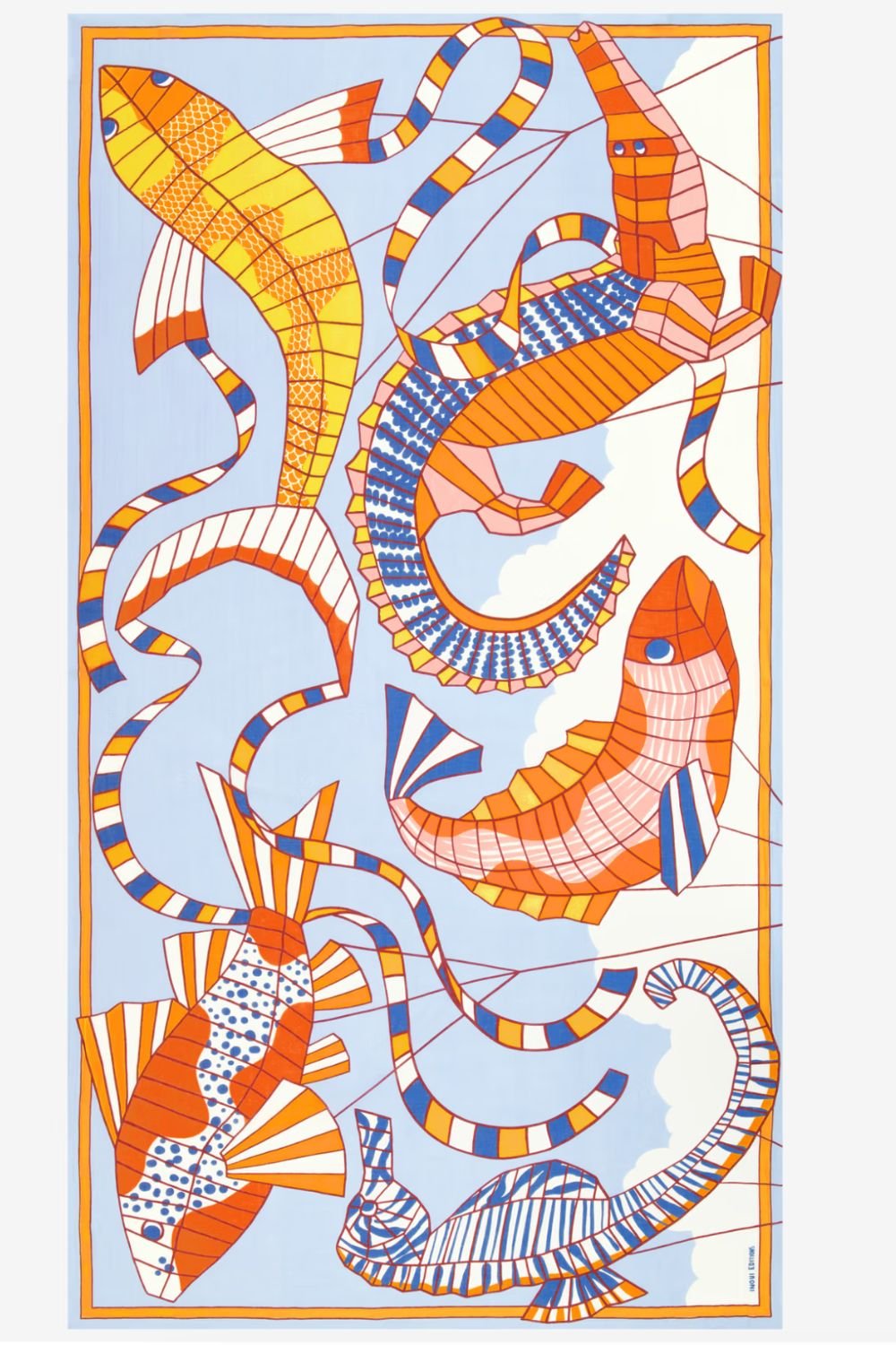 INOUI EDITIONS - Cerfs Volants 100cm Scarf in Orange