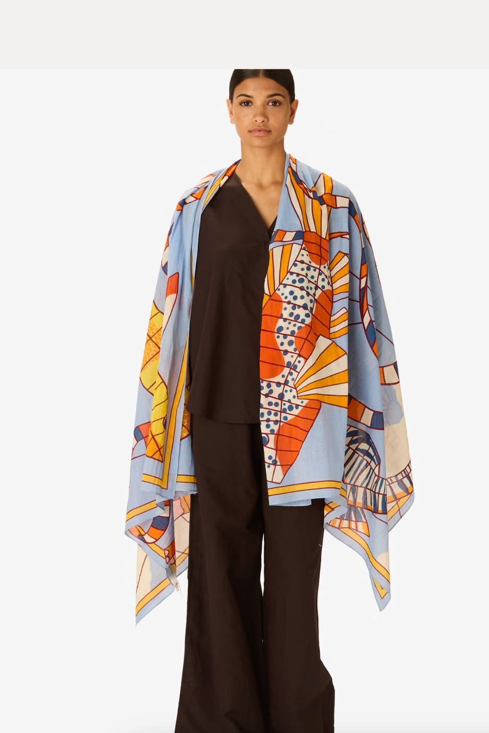 INOUI EDITIONS - Cerfs Volants 100cm Scarf in Orange