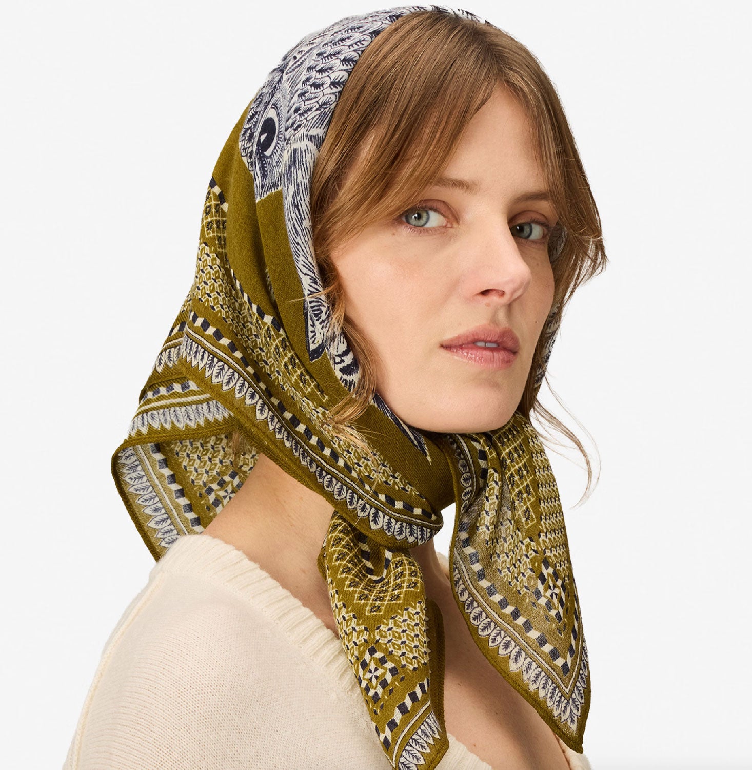 INOUI EDITIONS - CHOUETTE 70 Square Scarf in Khaki