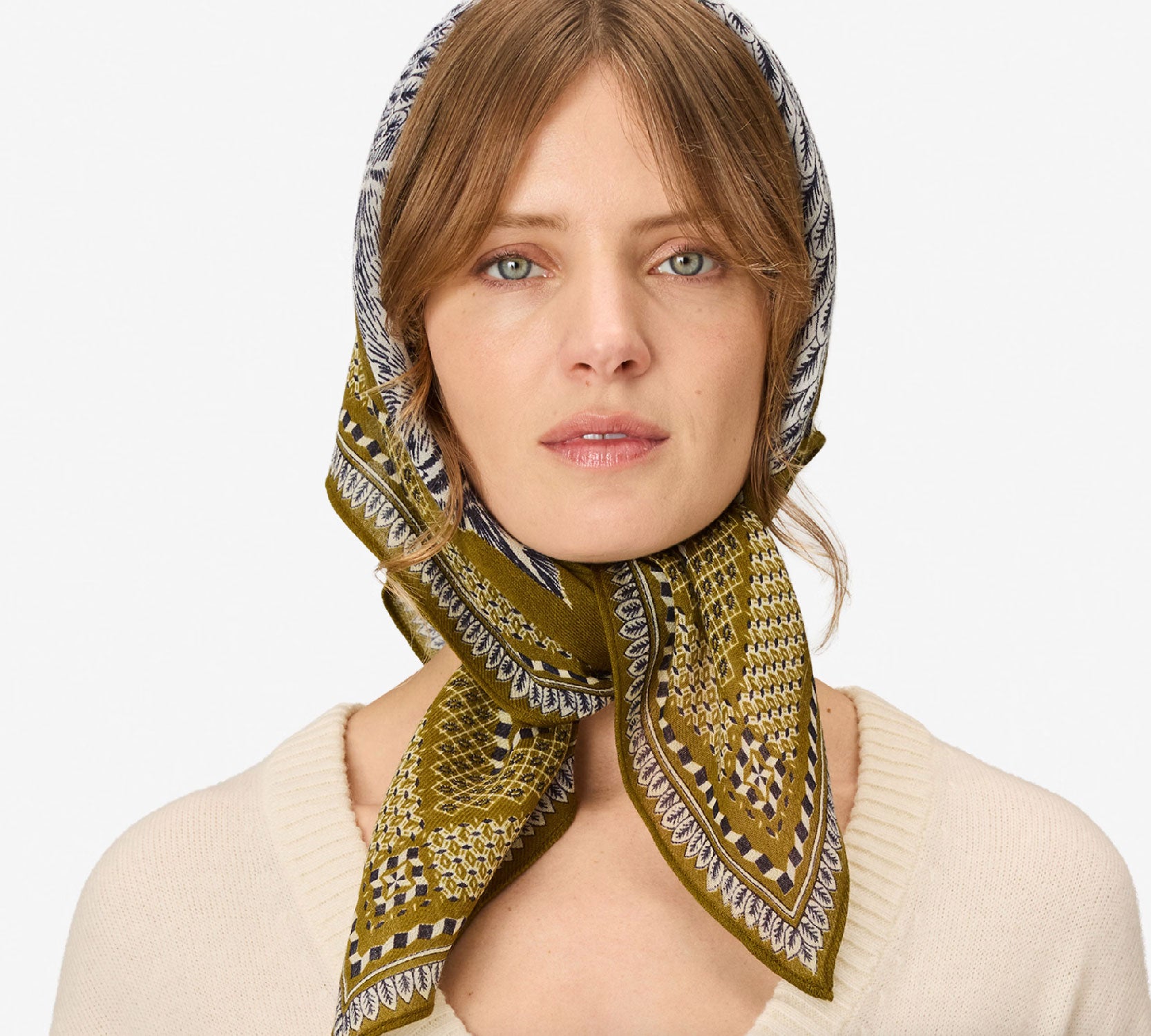 INOUI EDITIONS - CHOUETTE 70 Square Scarf in Khaki
