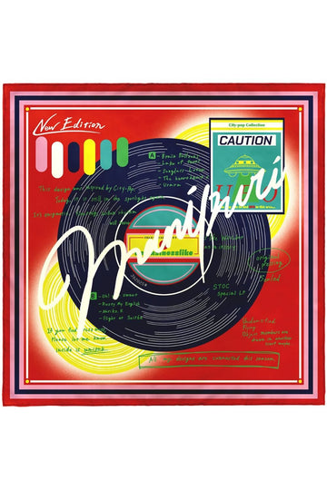 MANIPURI - City-Pop Record Scarf in Red