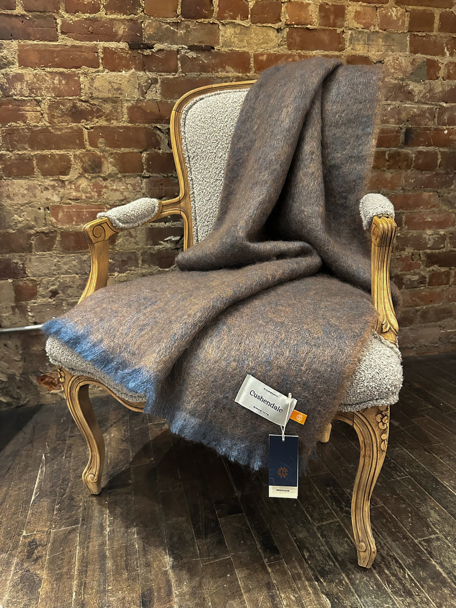 Cushendale Mills - Clash Mohair Blanket in Cocoa