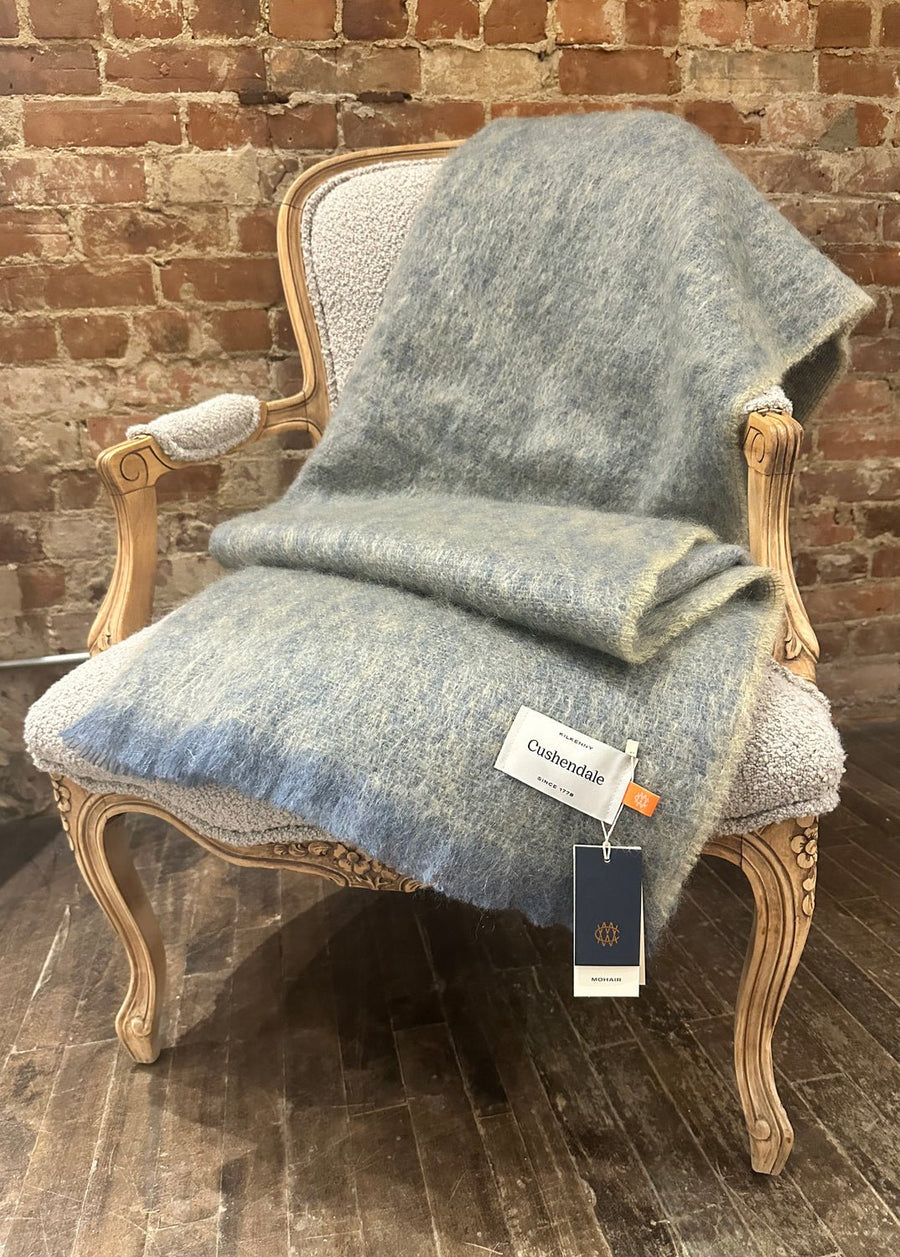 Cushendale Mills - Clash Mohair Blanket in Olive