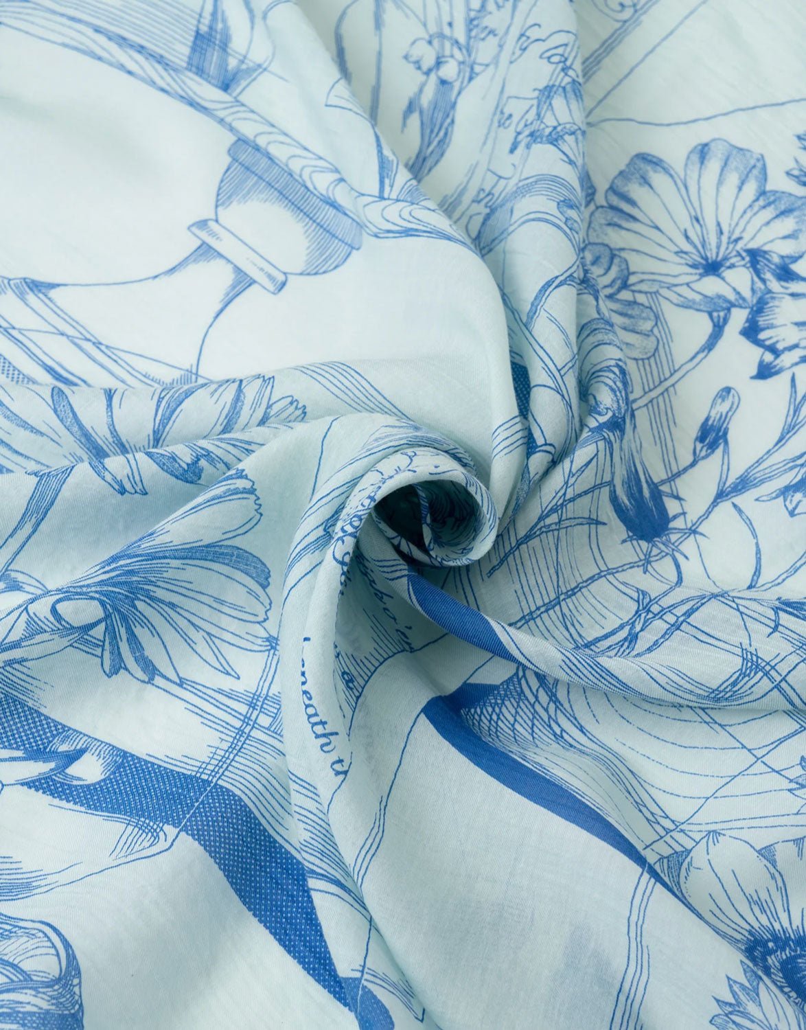MANIPURI - Flower Cloche Skirt in Light Blue