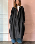 CHRISTIAN PEAU - Vintage Silk Fleece-Lined Coat in Black