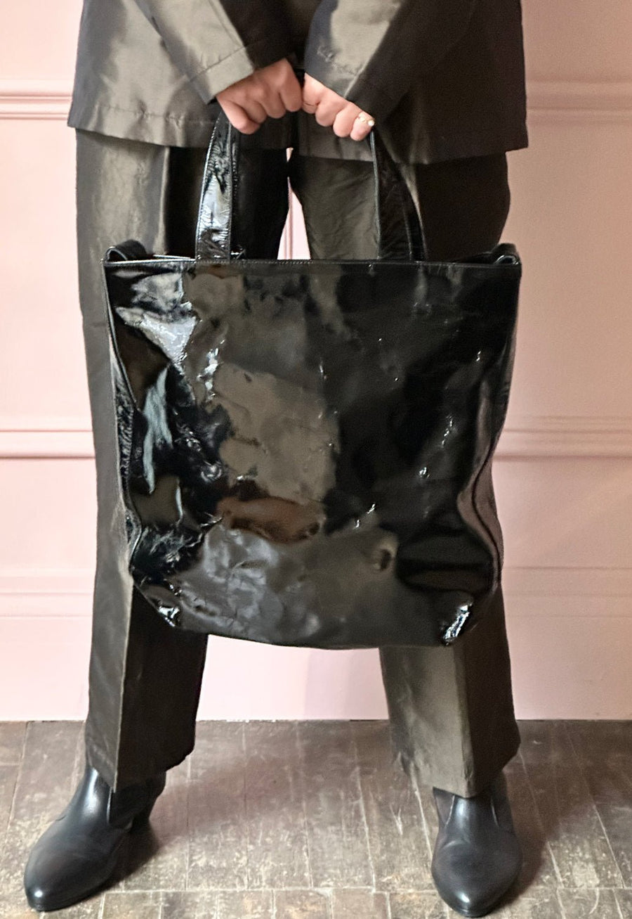 CHRISTIAN PEAU - 2-Way Tote in Black Patent Leather