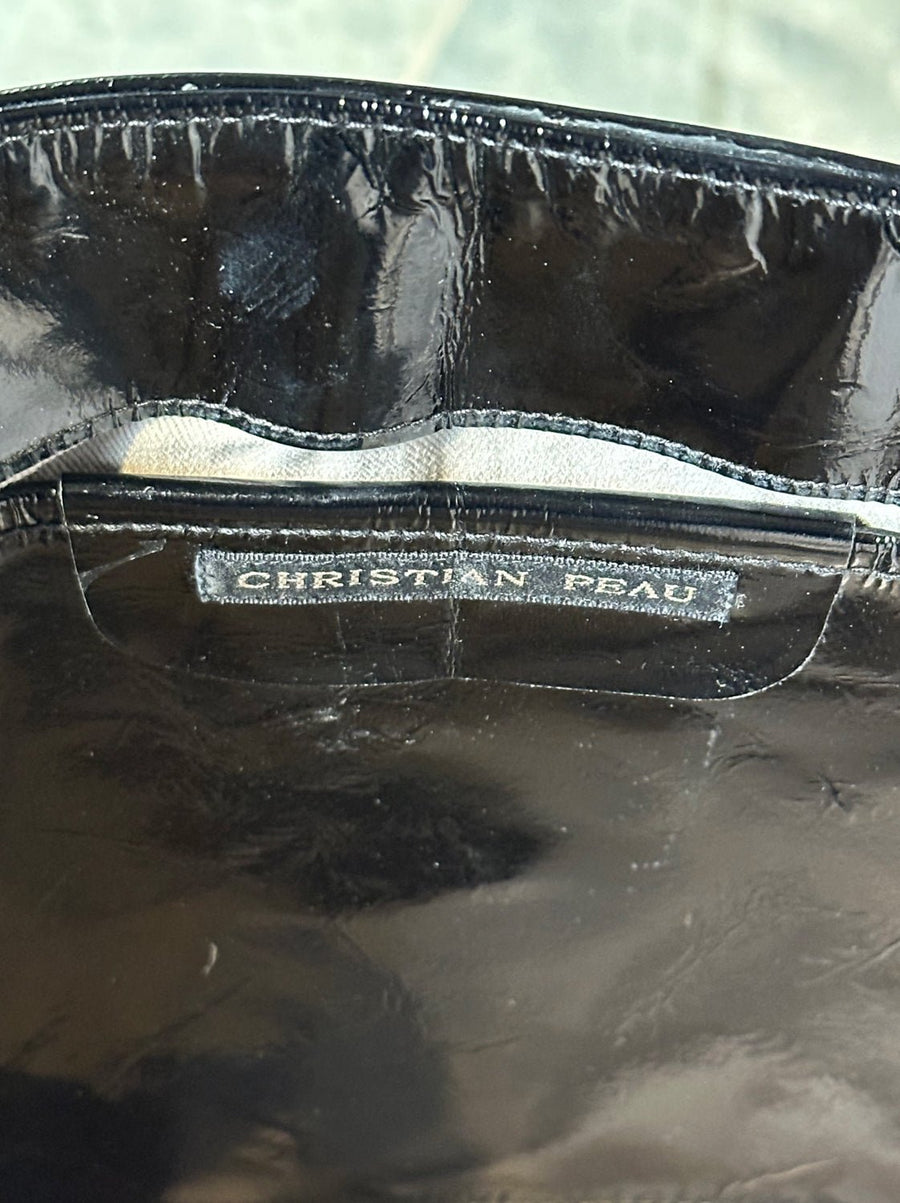 CHRISTIAN PEAU - 2-Way Tote in Black Patent Leather