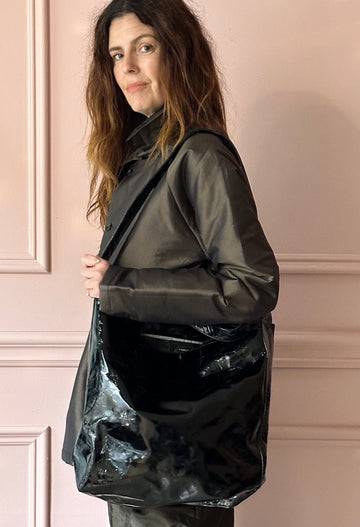 CHRISTIAN PEAU - 2-Way Tote in Black Patent Leather