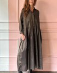 CHRISTIAN PEAU - Vintage Silk Dress in Moss Green