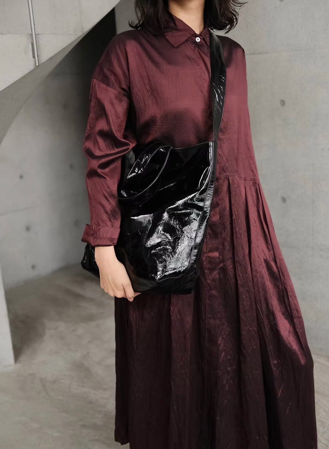 CHRISTIAN PEAU - 2-Way Tote in Shiny Black