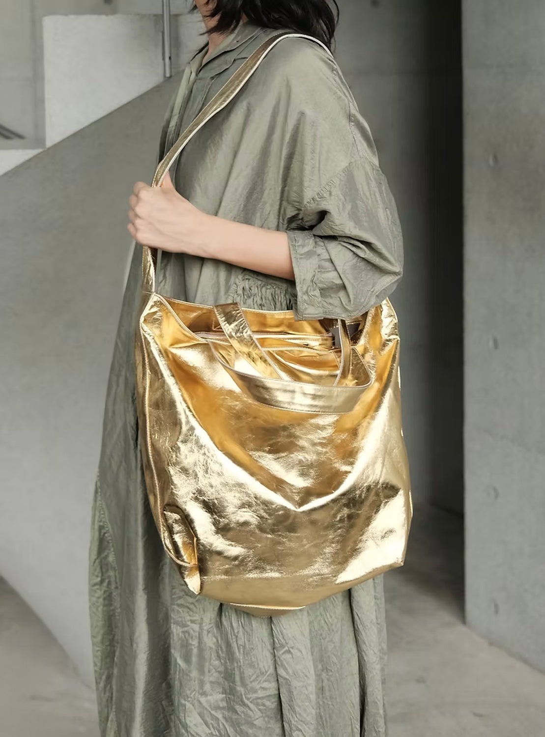 CHRISTIAN PEAU - 2-way Tote in Yellow Gold