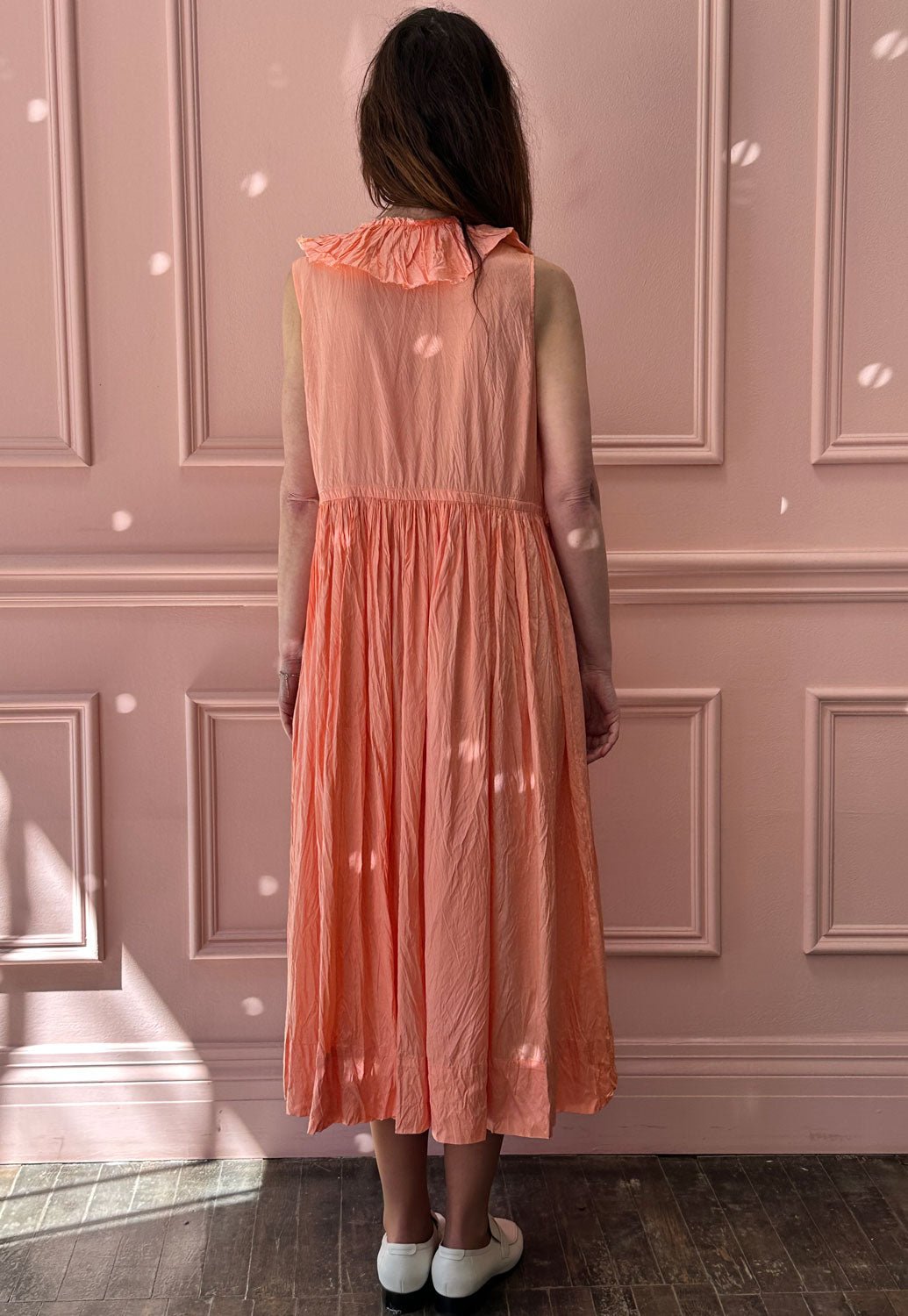 CHRISTIAN PEAU - Vintage Silk Dress in Peach Silk