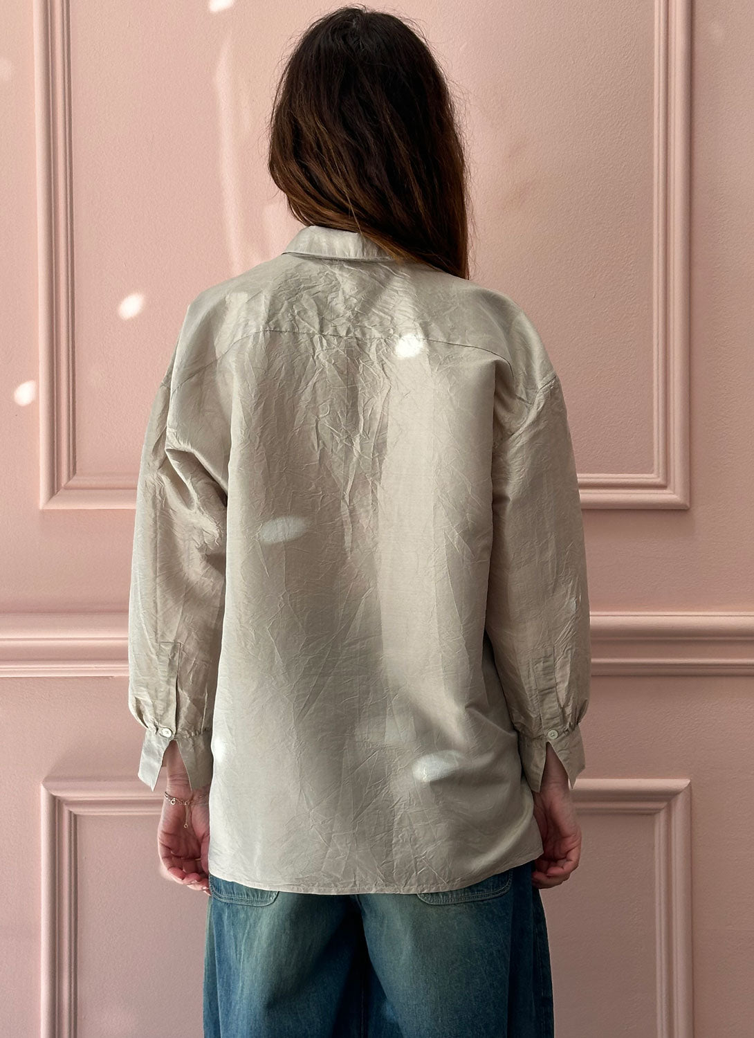 CHRISTIAN PEAU - Vintage Silk Shirt in Silver Beige