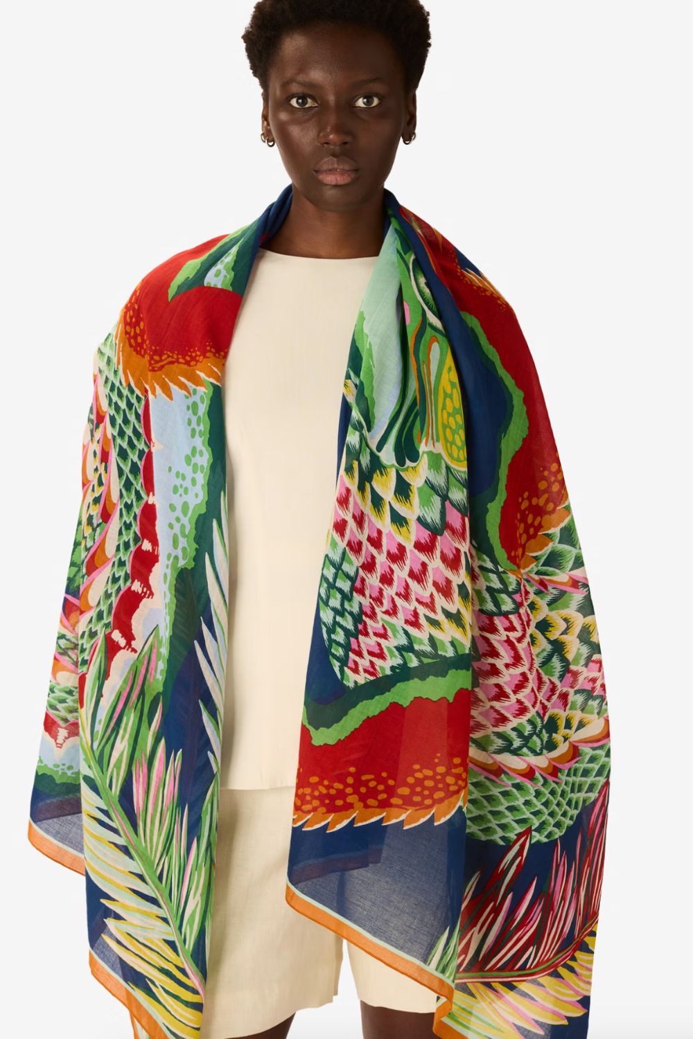 INOUI EDITIONS - Croco 100 Scarf in Duck Blue