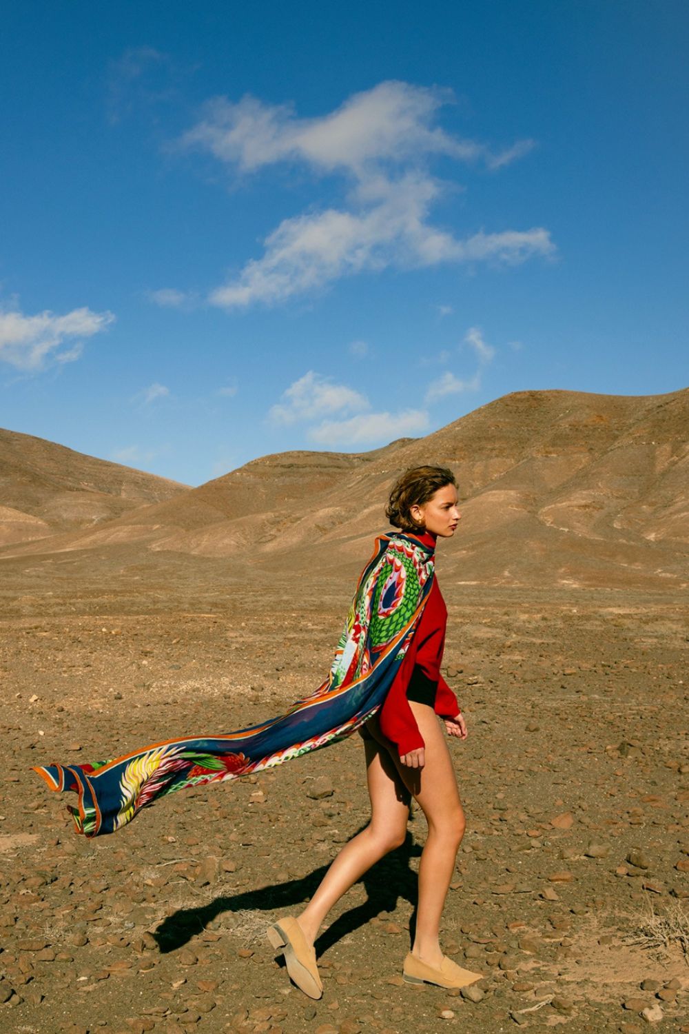 INOUI EDITIONS - Croco 100 Scarf in Duck Blue