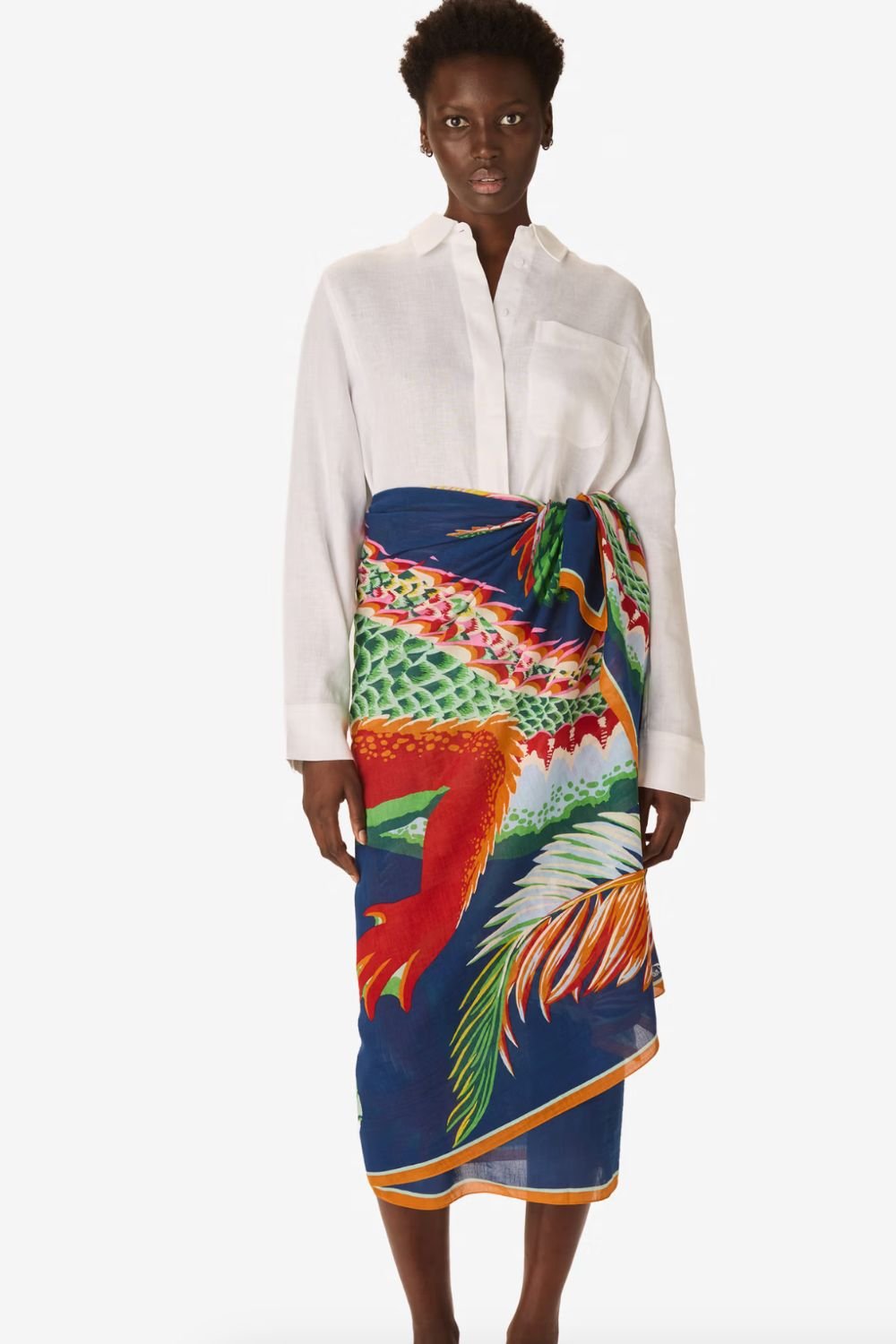 INOUI EDITIONS - Croco 100 Scarf in Duck Blue