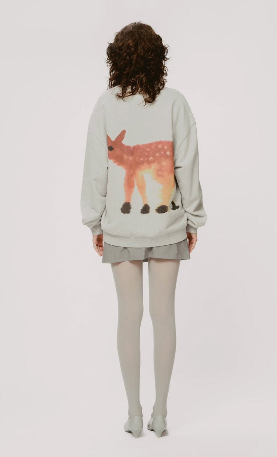 W.I.L.D. A.N.I.M.A.L.S. - Deer Sweatshirt in Grey Melange
