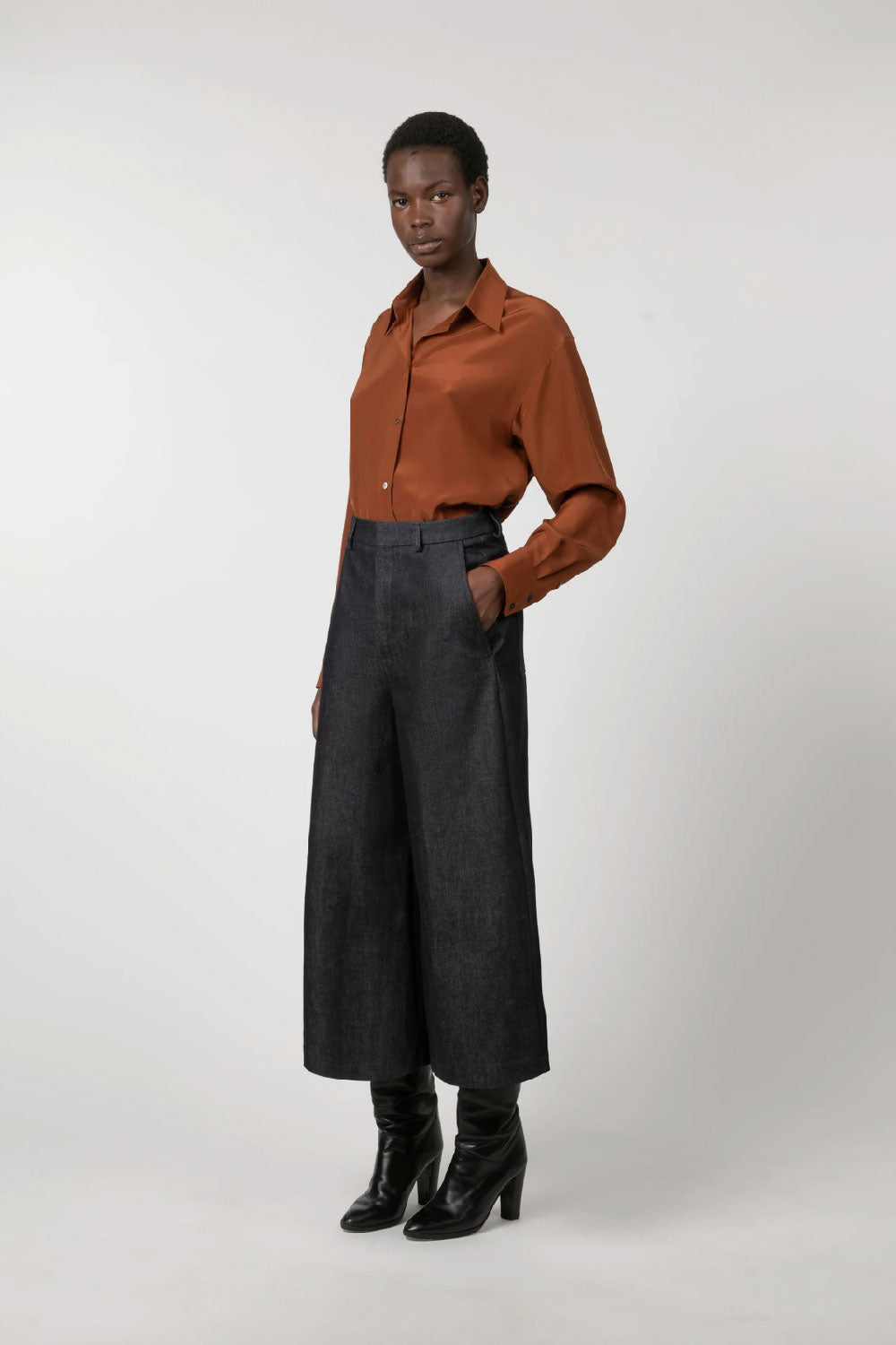 INDRESS - Emmanuel Denim Culottes in Navy