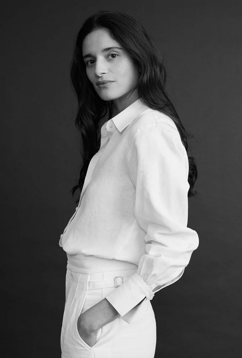 BOURRIENNE - Classic French Collar Shirt VII in White Linen