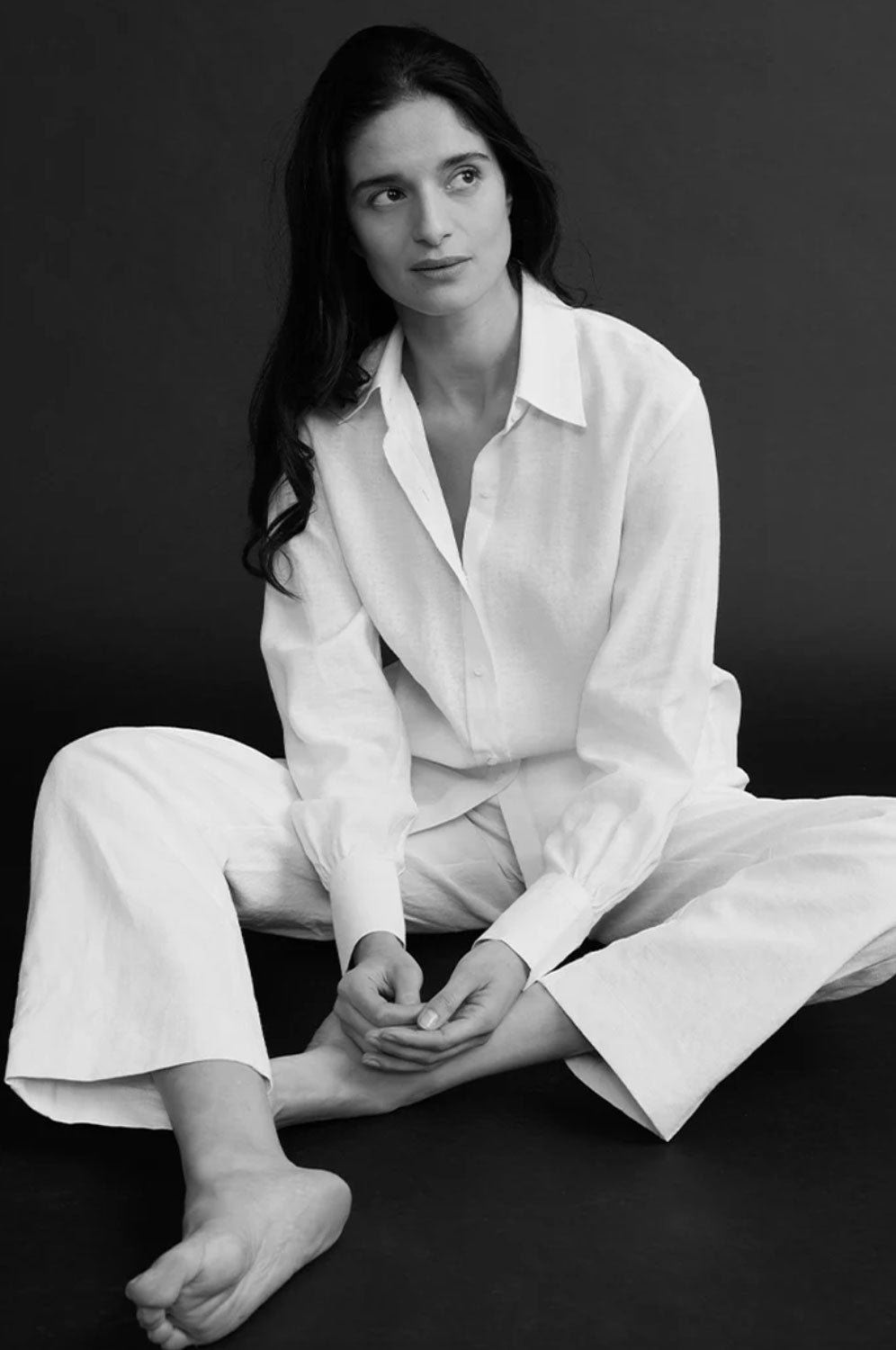 BOURRIENNE - Classic French Collar Shirt VII in White Linen