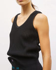 MOLLI - ETE Knitted Tank Top in Deep Black