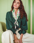 PETITJEAN - SILK FANTASTIQUE SCARF in GREEN