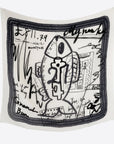MANIPURI - Inversion Fish Scarf in Off White