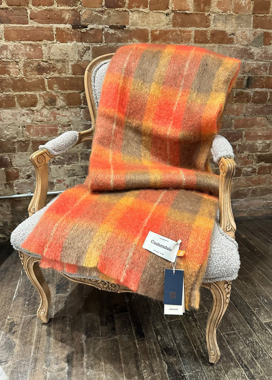 CUSHENDALE MILLS - Drumin Mohair Blanket in Flame