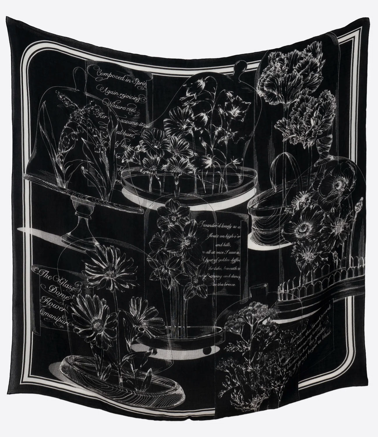 MANIPURI - Flower Cloche Skirt in Black