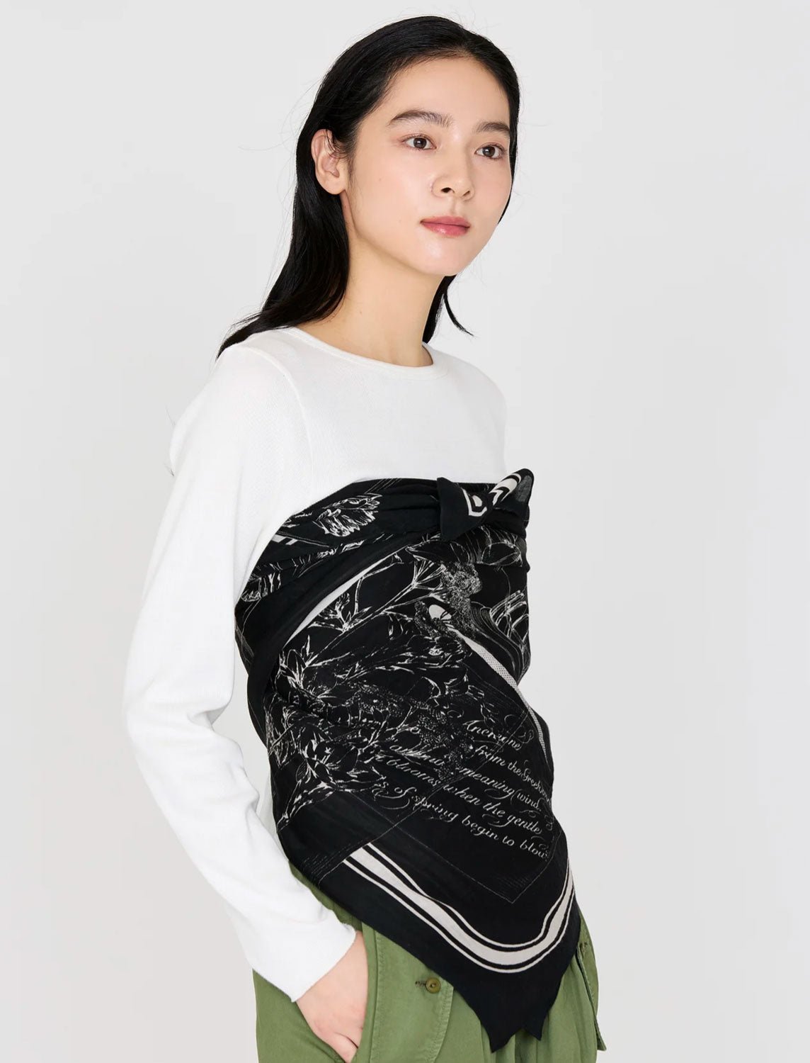 MANIPURI - Flower Cloche Skirt in Black