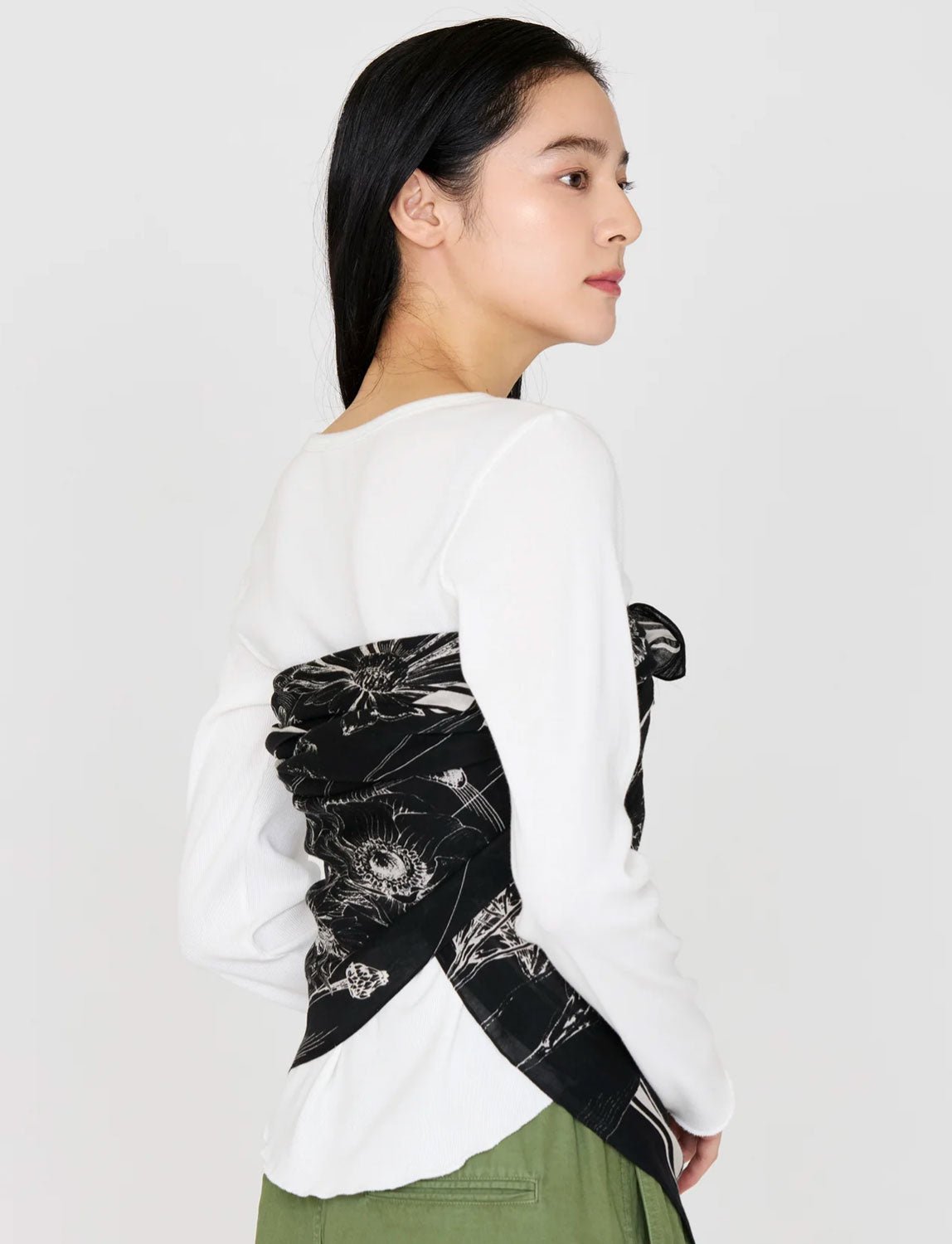 MANIPURI - Flower Cloche Skirt in Black