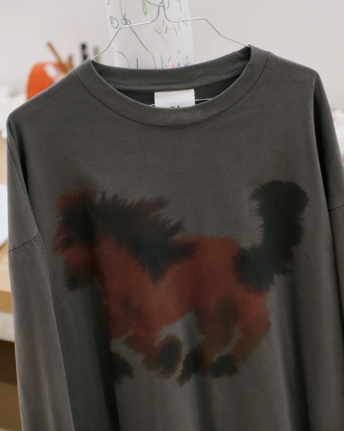 W.I.L.D. A.N.I.M.A.L.S. - Horse Long Sleeved T-shirt in Charcoal
