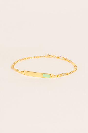 Wouters & Hendrix - ID Bracelet with Chrysoprase in Gold