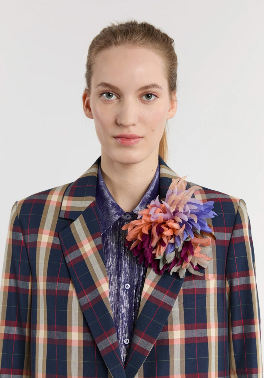 INDRESS - Jacket Cattleya in Navy/Red Tartan