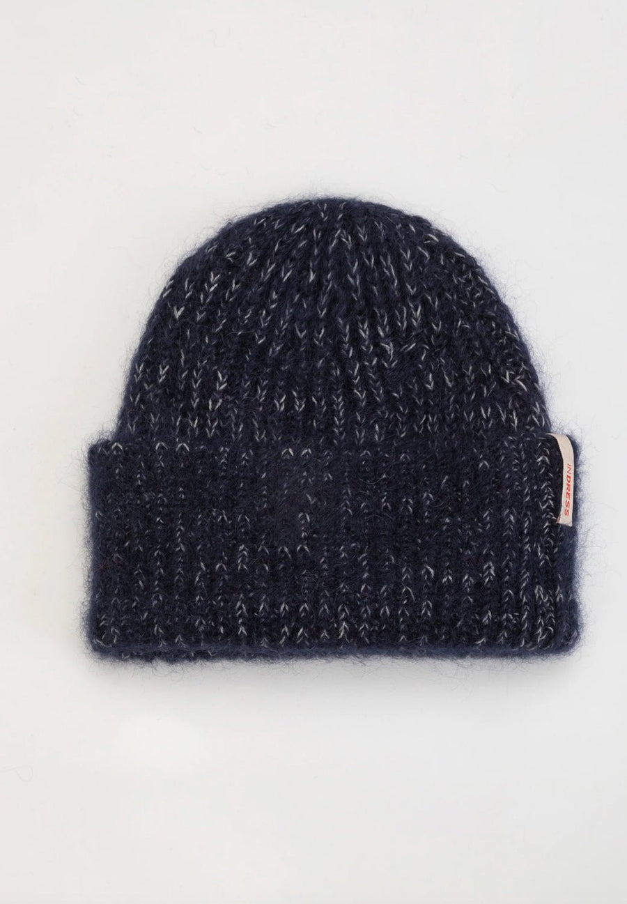 INDRESS - Knitted Hat in Navy/Pebble