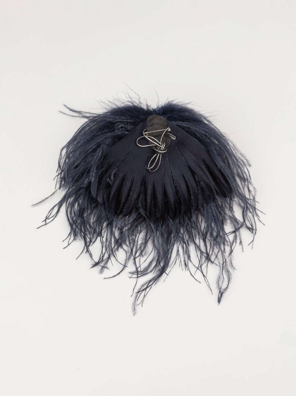 INDRESS - Feather Brooch/Headpiece in Prussian Blue