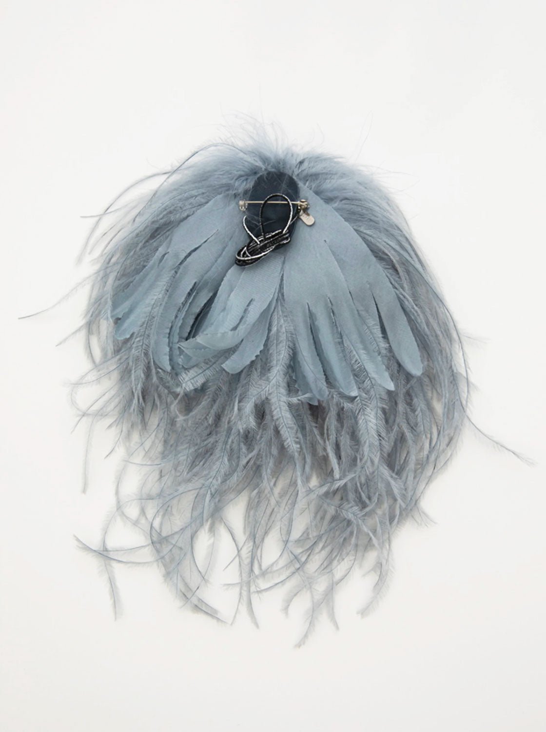 INDRESS - Feather Brooch/Headpiece in Aquamarine