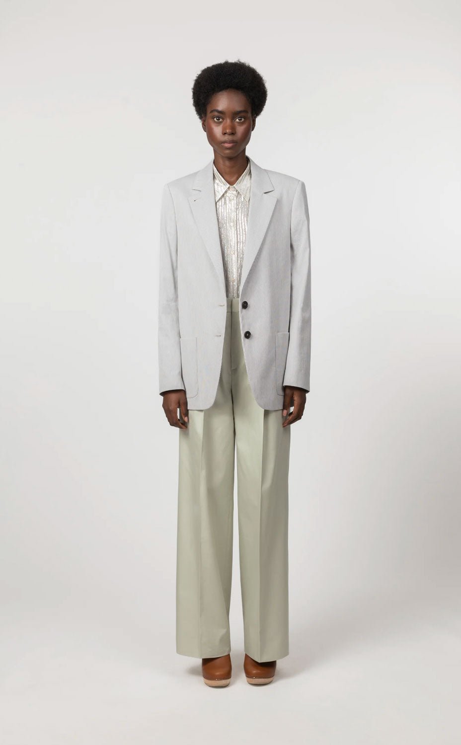 INDRESS - Coventry Jacket in Grey and Beige Stripe