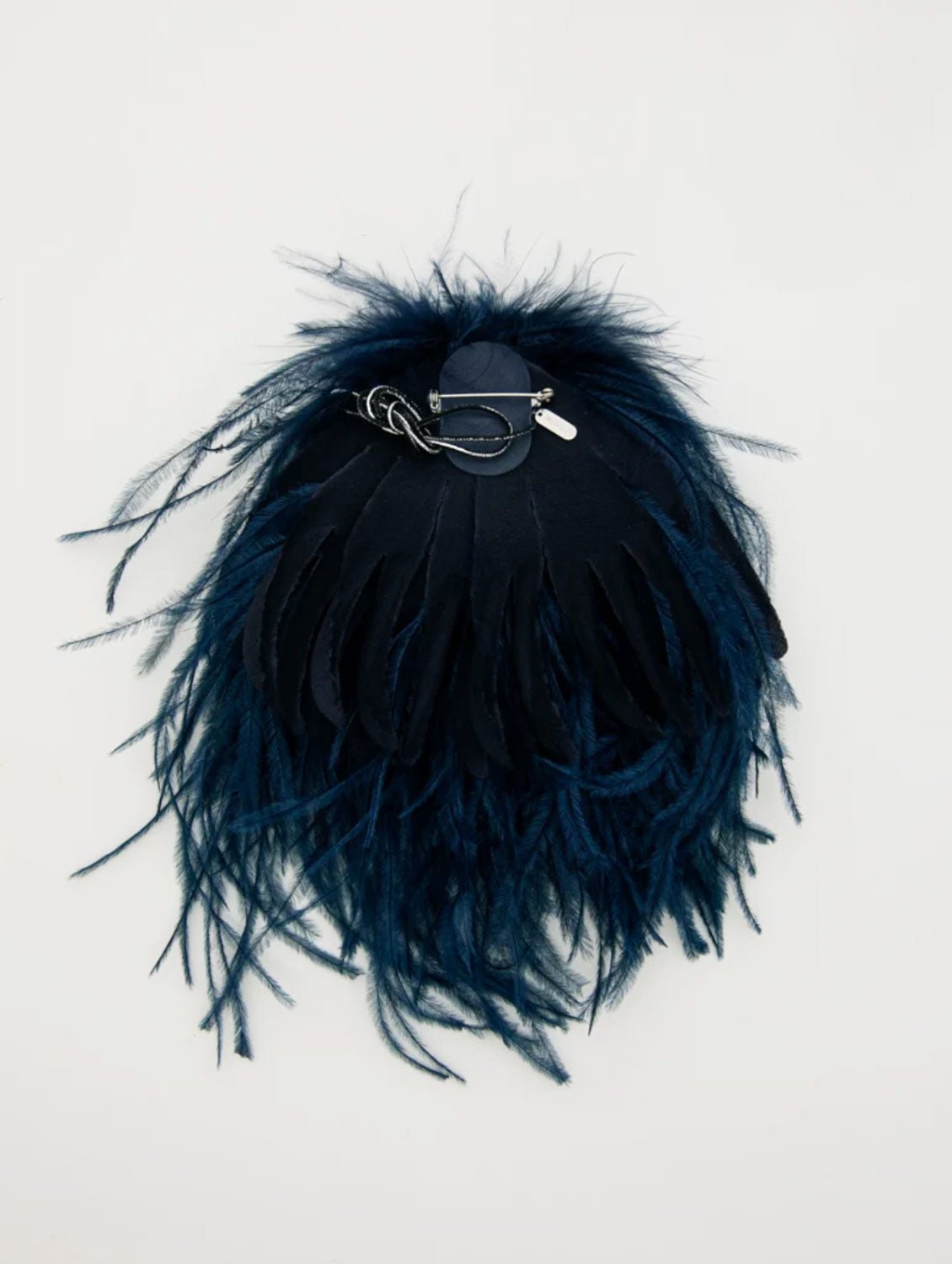 INDRESS - Feather Brooch/Headpiece in Deep Navy