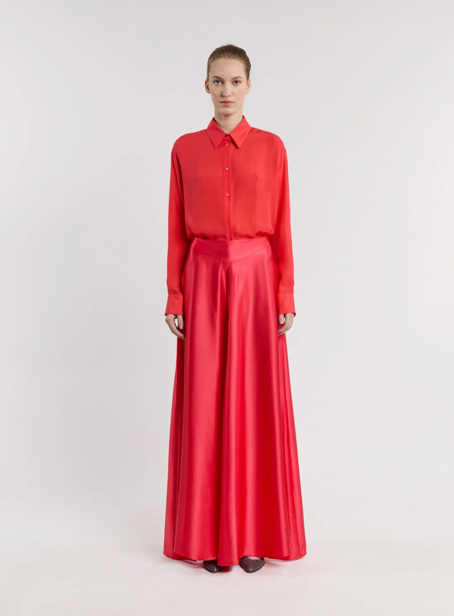 INDRESS - Honeysuckle Long Skirt in Poppy Red