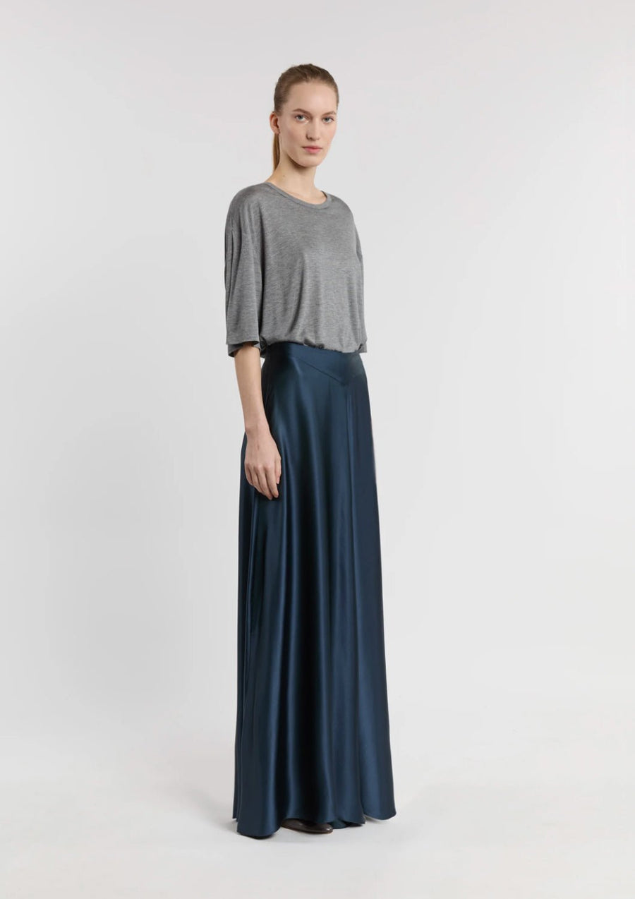 INDRESS - Honeysuckle Long Skirt in Slate Blue