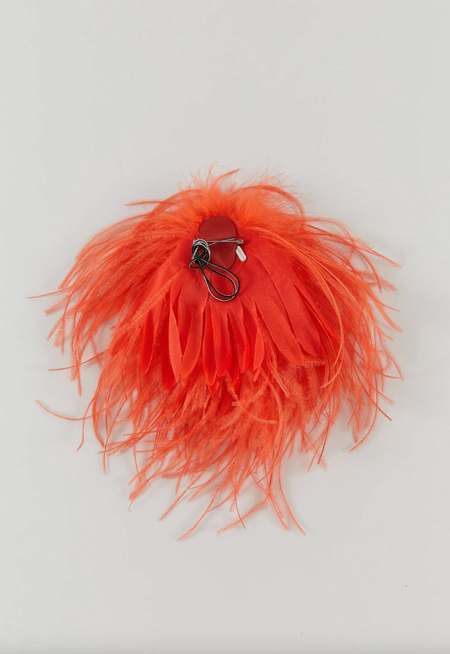 INDRESS - Feather Brooch/Headpiece in Orange